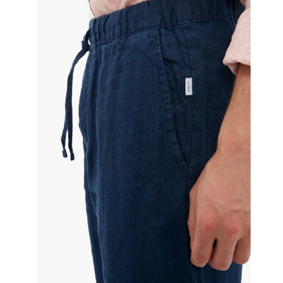 ONIA Carter Navy Linen-Cotton Lounge Pants Large - Picture 3 of 8